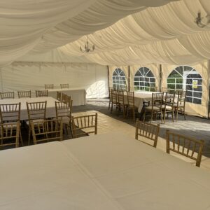 Elegant White Marquee with Crystal Chandeliers